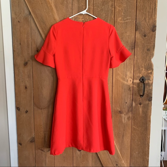 Banana Republic Orange Flounce Sleeve Dress - Picture 3 of 3